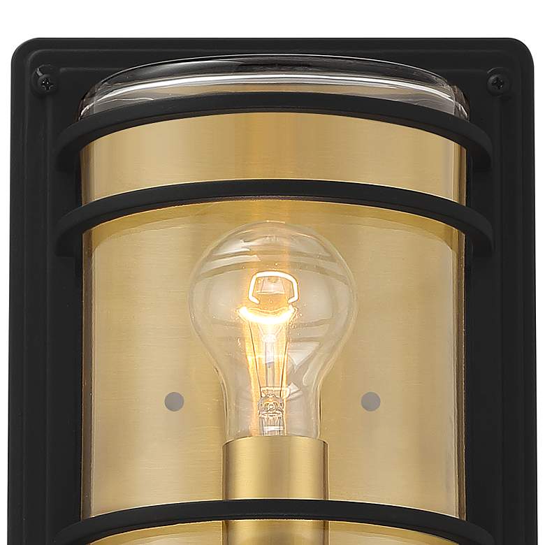 Image 3 Habitat 11" High Black and Brass Wall Sconce Set of 2 more views