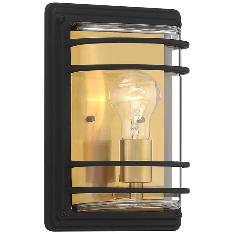 Image 4 Habitat 11" High Black and Brass Wall Sconce Set of 2 more views