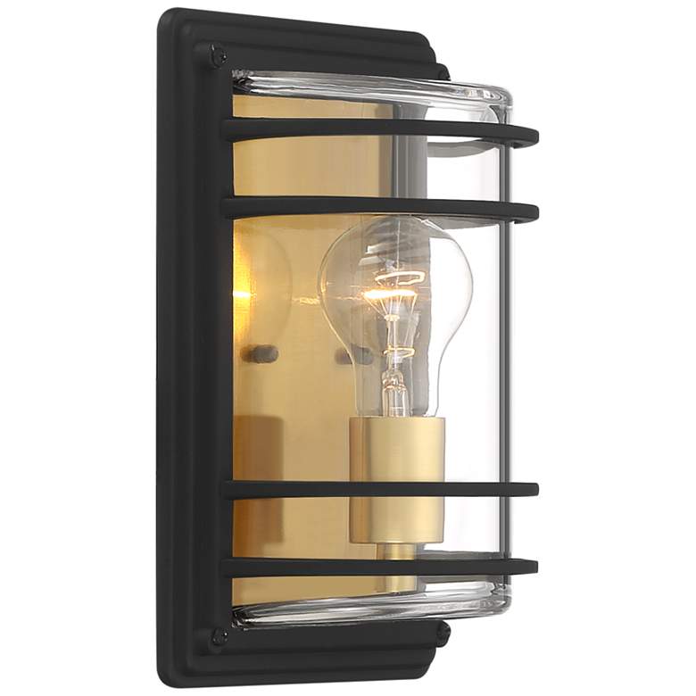 Image 5 Habitat 11" High Black and Brass Wall Sconce Set of 2 more views