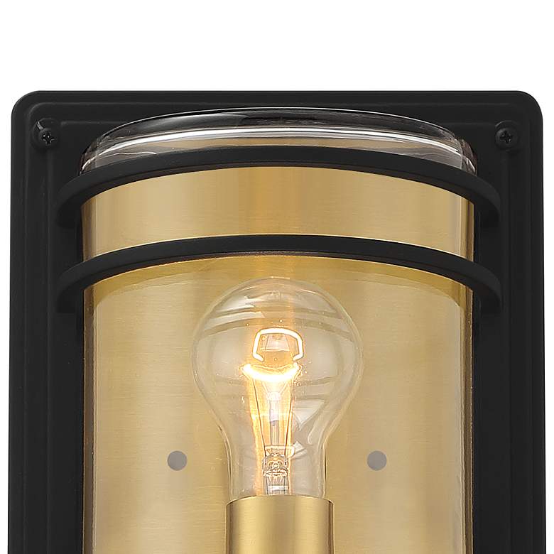 Image 3 Habitat 11" High Black and Brass Wall Sconce more views