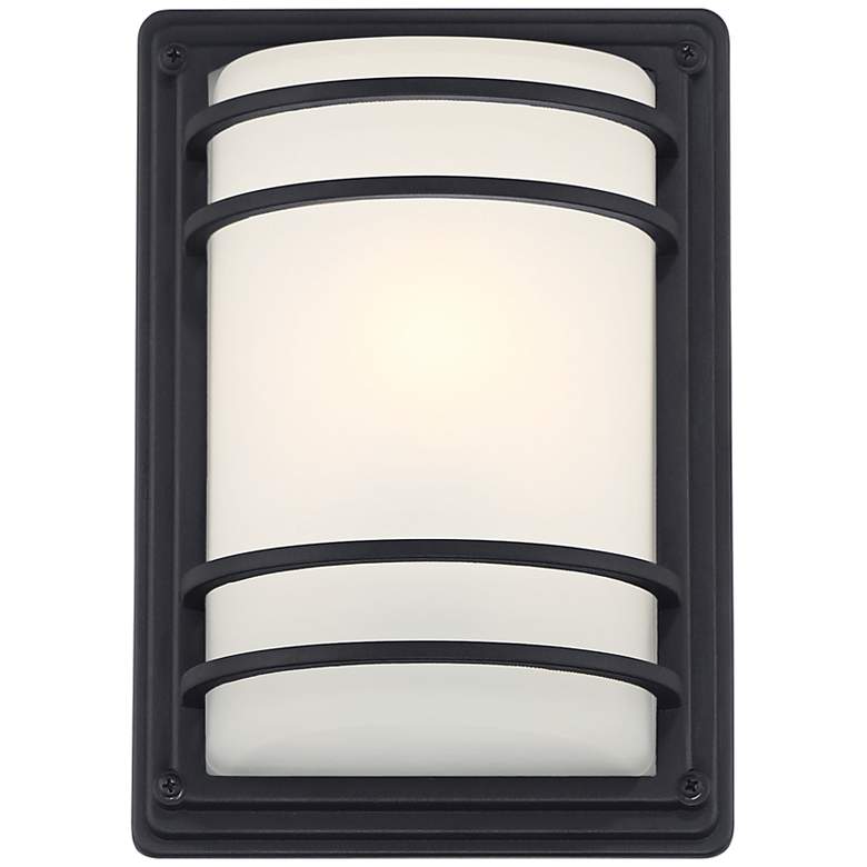 Image 1 Habitat 11 inch High Black and Frosted Glass Modern Wall Sconce