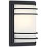 3_Habitat 11" High Black and Frosted Glass Modern Wall Sconce more views