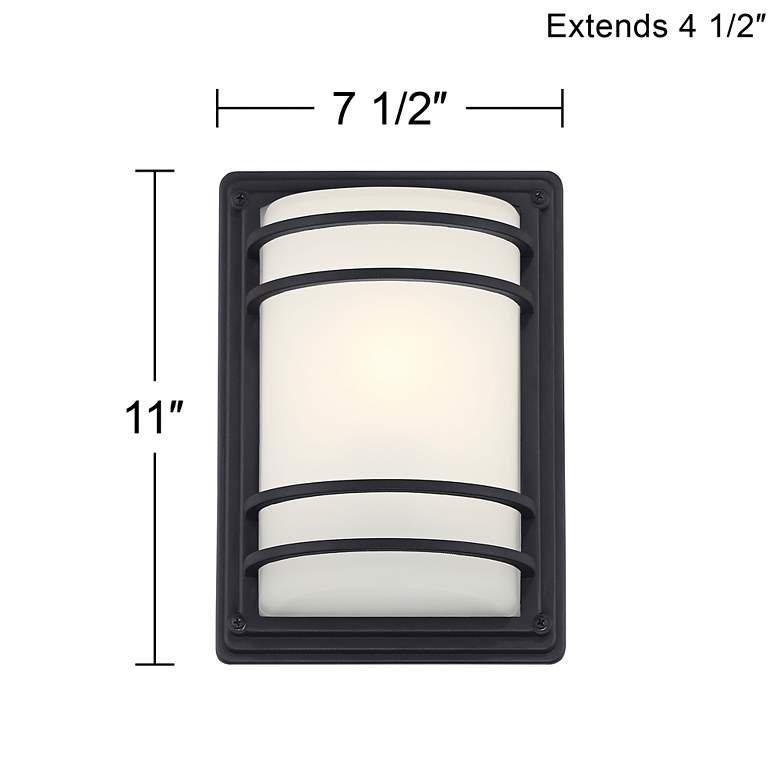 Image 7 Habitat 11" High Black and Frosted Glass Modern Wall Sconce more views