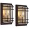 Habitat 11" High Bronze and Warm Brass Outdoor Wall Light Set of 2