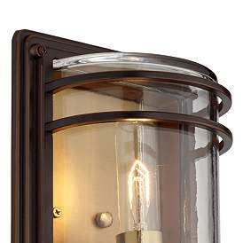 Image4 of Habitat 11" High Bronze and Warm Brass Outdoor Wall Light more views