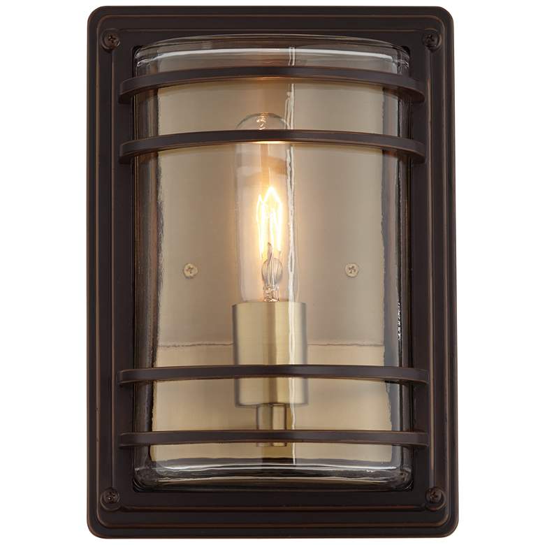 Image 6 Habitat 11 inch High Bronze and Warm Brass Outdoor Wall Light more views