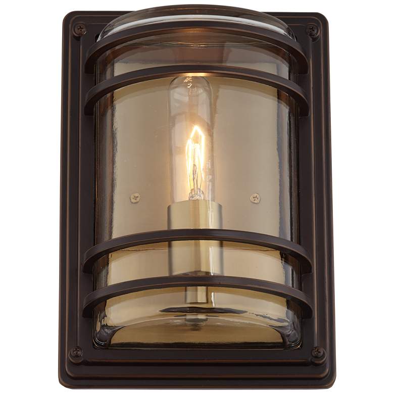 Image 2 Habitat 11 inch High Bronze and Warm Brass Rustic Wall Sconce