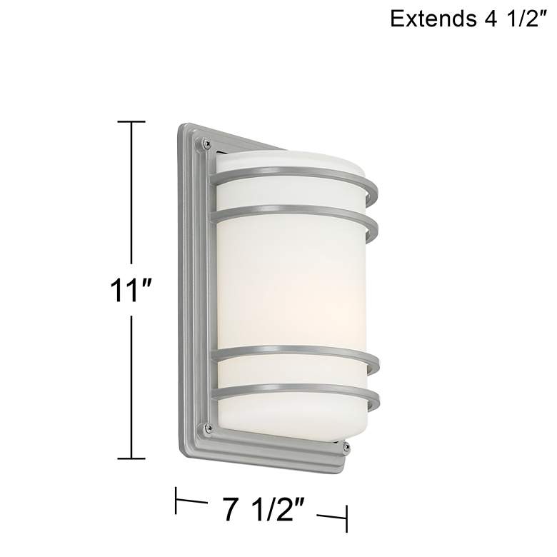 Habitat 11&quot; High Silver and Opal Glass Outdoor Wall Light more views