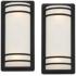 Habitat 16" High Black and Frosted Glass Outdoor Wall Light Set of 2