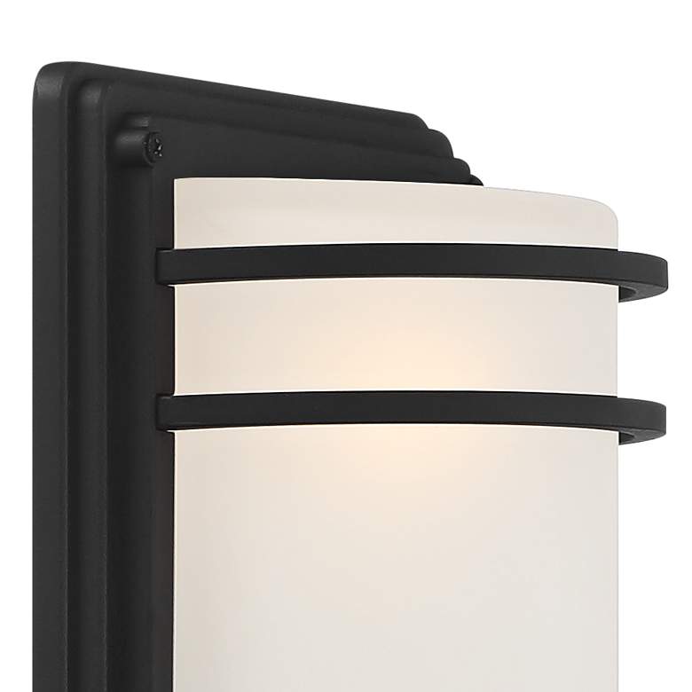 Image 3 Habitat 16 inch High Black and Frosted Glass Outdoor Wall Light Set of 2 more views