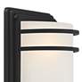 Habitat 16" High Black and Frosted Glass Outdoor Wall Light Set of 2