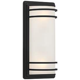 Image4 of Habitat 16" High Black and Frosted Glass Outdoor Wall Light Set of 2 more views