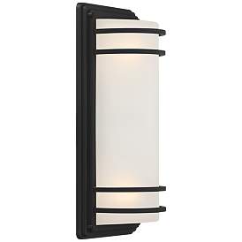 Image5 of Habitat 16" High Black and Frosted Glass Outdoor Wall Light Set of 2 more views