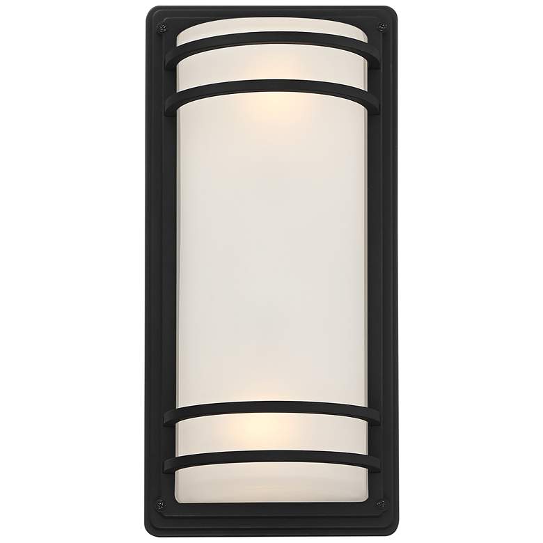 Image 2 Habitat 16 inch High Black and Frosted Glass Wall Sconce