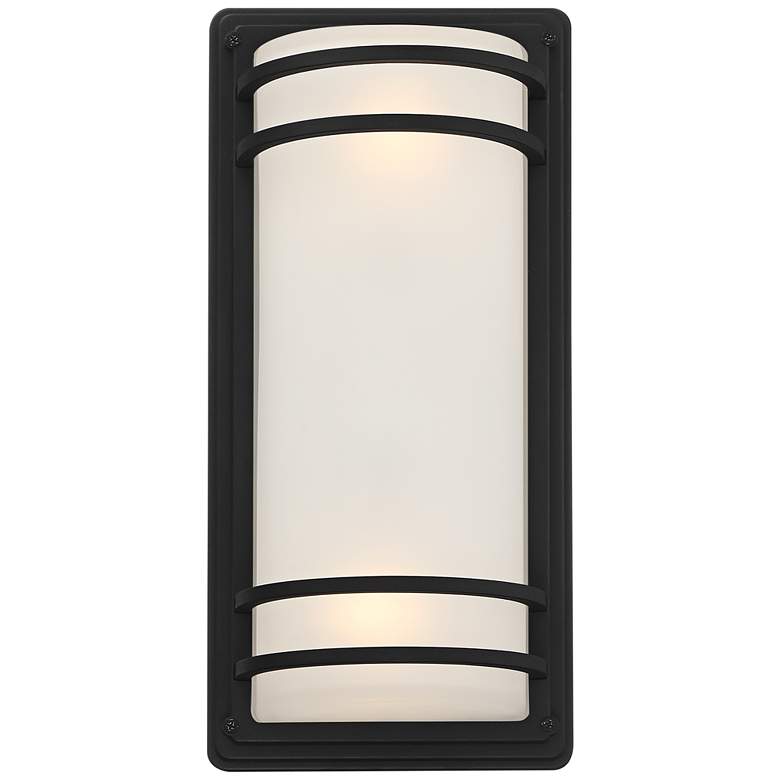 Image 2 Habitat 16" High Black and Frosted Glass Wall Sconce