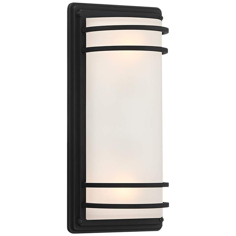 Image 4 Habitat 16" High Black and Frosted Glass Wall Sconce more views