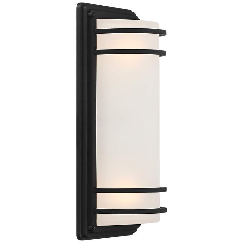 Image 5 Habitat 16 inch High Black and Frosted Glass Wall Sconce more views