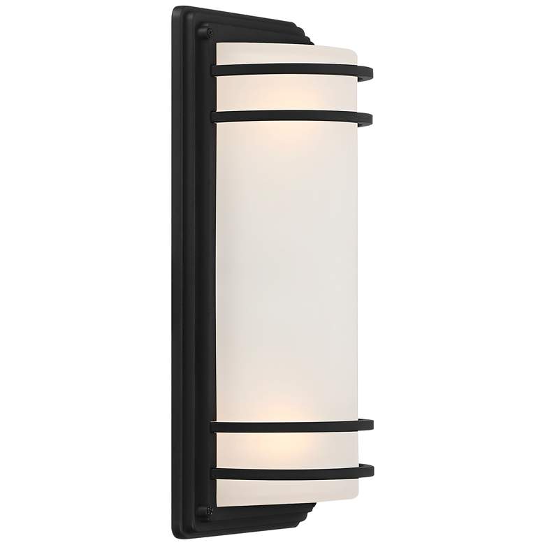 Image 5 Habitat 16" High Black and Frosted Glass Wall Sconce more views