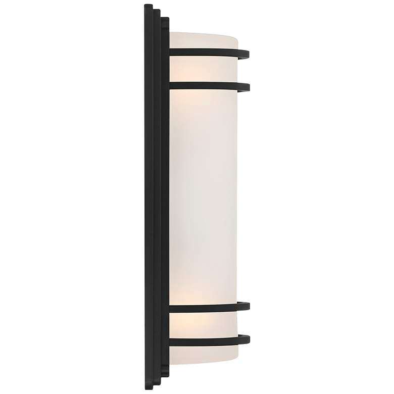 Image 6 Habitat 16 inch High Black and Frosted Glass Wall Sconce more views