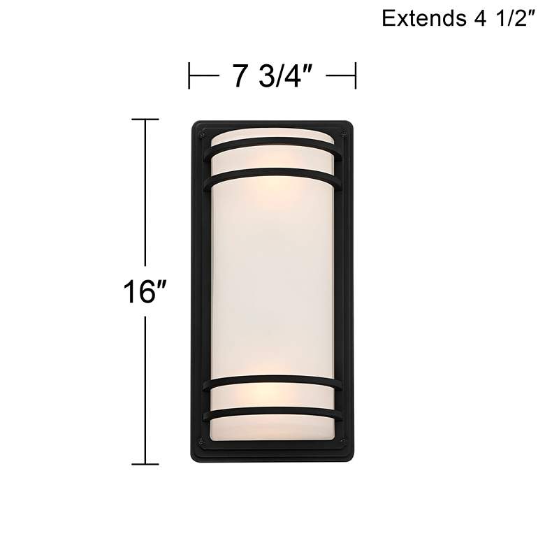 Image 7 Habitat 16" High Black and Frosted Glass Wall Sconce more views