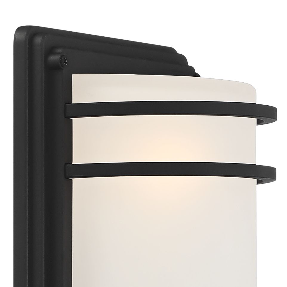 Image 3 Habitat 16" High Black and Opal Glass Outdoor Wall Light Set of 2 more views