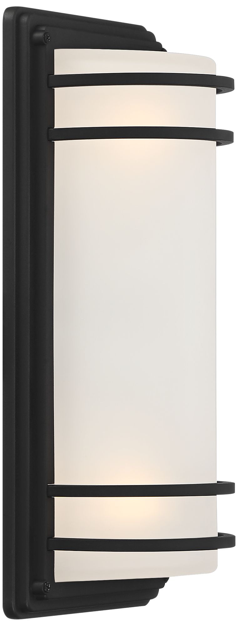 Image 5 Habitat 16" High Black and Opal Glass Outdoor Wall Light Set of 2 more views
