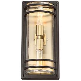 Image2 of Habitat 16" High Bronze and Brass 2-Light Wall Sconce