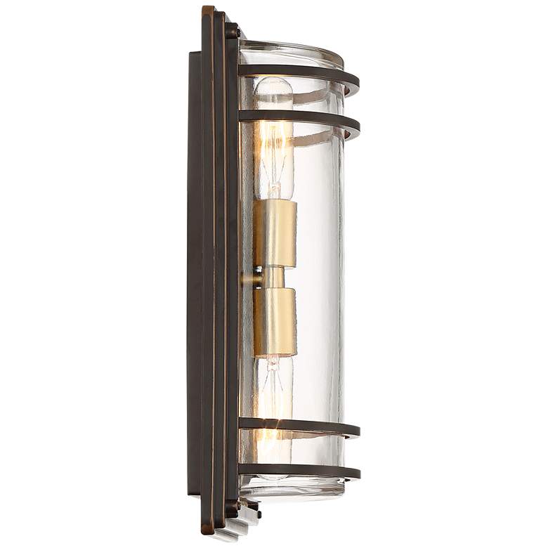 Image 6 Habitat 16 inch High Bronze and Brass 2-Light Wall Sconce more views