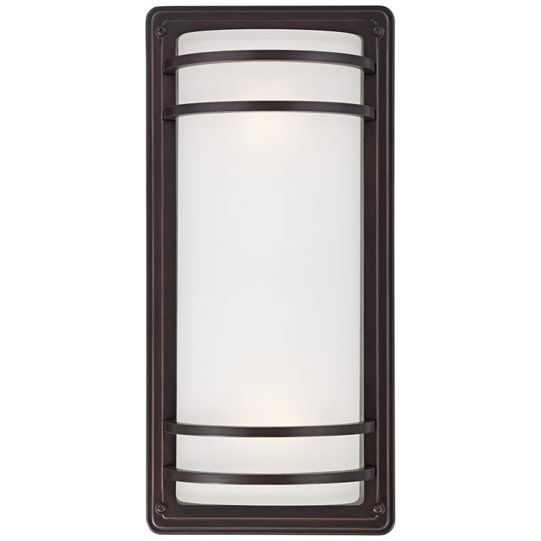 Image 2 Habitat 16 inch High Bronze and Opal Glass Modern Wall Sconce