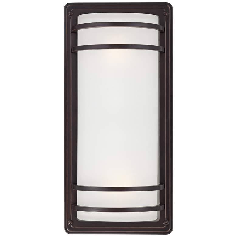 Image 2 Habitat 16" High Bronze and Opal Glass Modern Wall Sconce