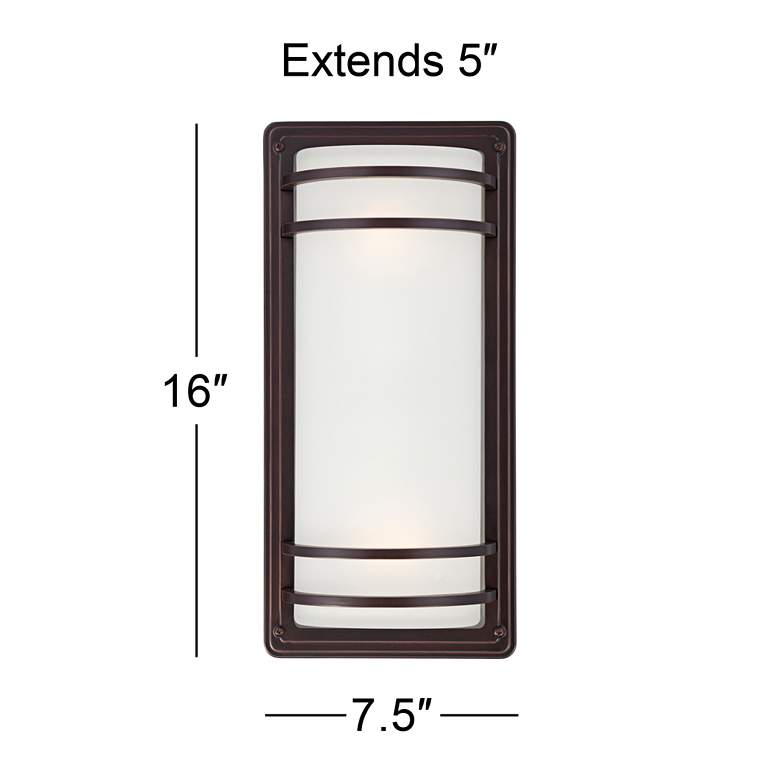 Image 6 Habitat 16" High Bronze and Opal Glass Modern Wall Sconce more views