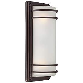Image3 of Habitat 16" High Bronze and Opal Glass Outdoor Wall Light Set of 2 more views