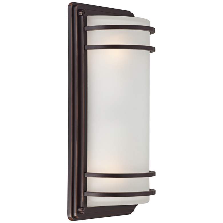 Image 3 Habitat 16" High Bronze and Opal Glass Outdoor Wall Light Set of 2 more views
