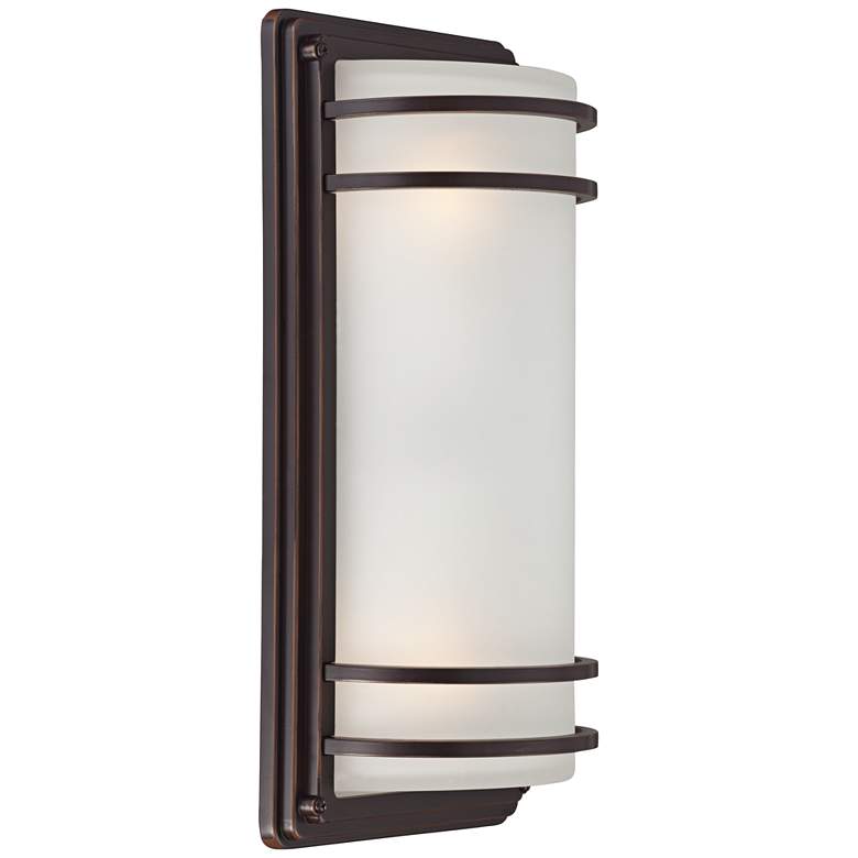 Image 4 Habitat 16" High Bronze and Opal Glass Outdoor Wall Light Set of 2 more views