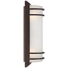 Image4 of Habitat 16" High Bronze and Opal Glass Outdoor Wall Light Set of 2 more views