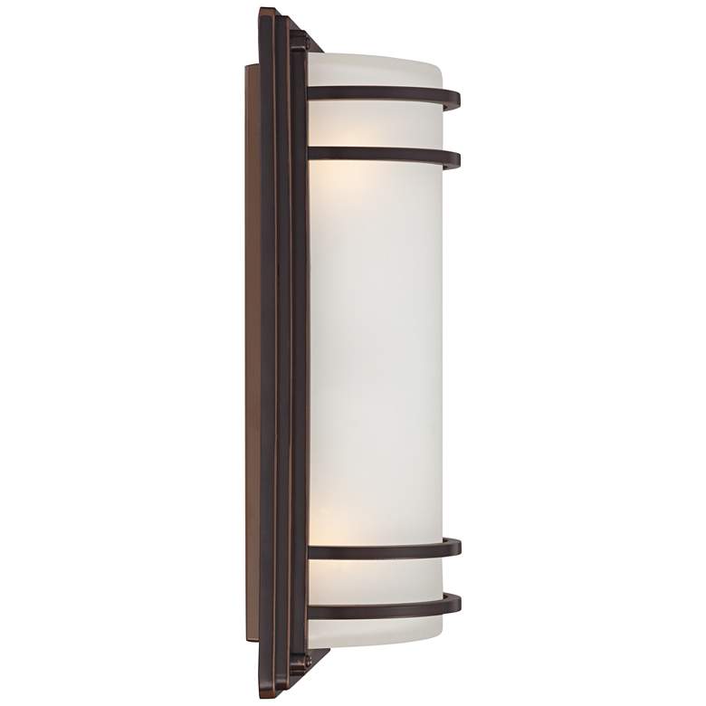 Image 5 Habitat 16" High Bronze and Opal Glass Outdoor Wall Light Set of 2 more views