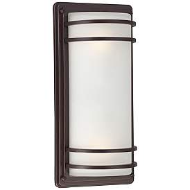 Image2 of Habitat 16" High Bronze and Opal Glass Outdoor Wall Light