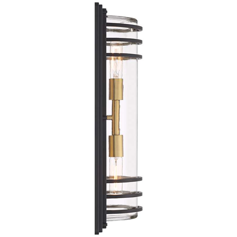 Image 6 Habitat 21" Black and Brass 2-Light Outdoor Wall Light Set of 2 more views