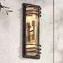 1_Habitat 21" Black and Brass 2-Light Outdoor Wall Light