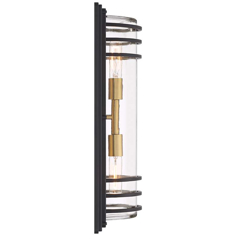Image 7 Habitat 21 inch High Black and Brass 2-Light Outdoor Wall Light more views