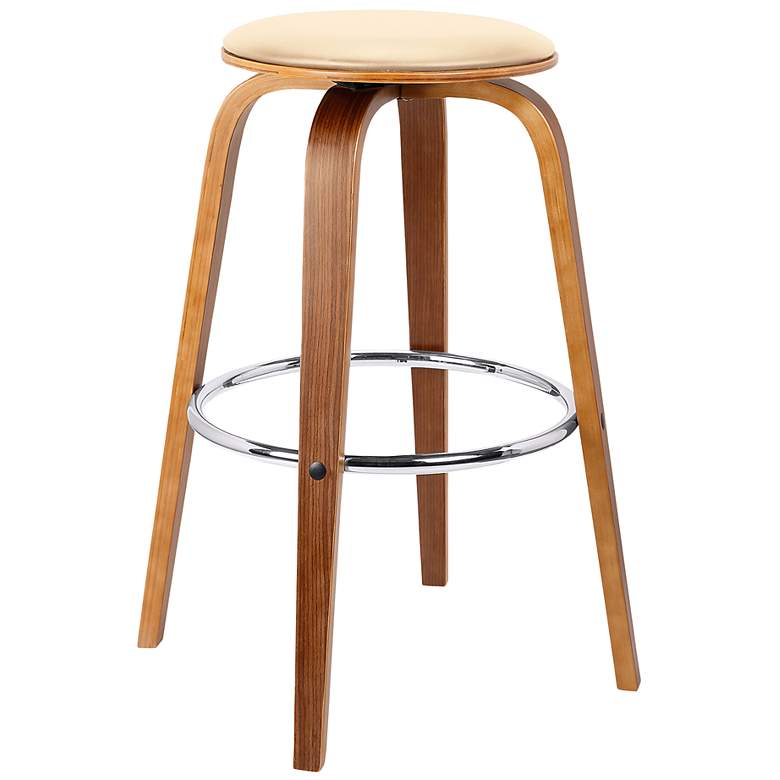 Image 2 Habor 25" Cream Faux Leather Swivel Bar Stool