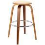 2_Habor 25" Cream Faux Leather Swivel Bar Stool