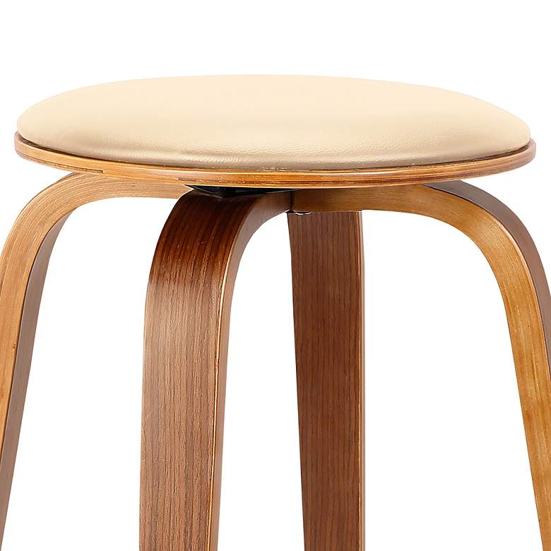 Image 4 Habor 25" Cream Faux Leather Swivel Bar Stool more views