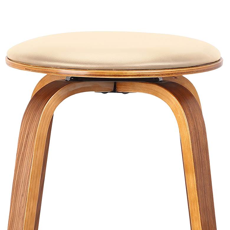 Image 5 Habor 25" Cream Faux Leather Swivel Bar Stool more views