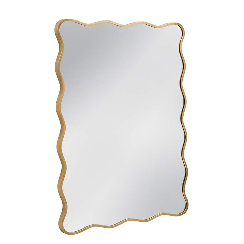 Image 2 Hadar Gold Leaf 38" x 50" Wavy Rectangular Wall Mirror more views