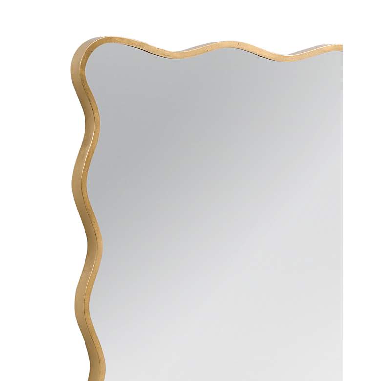 Image 4 Hadar Gold Leaf 38" x 50" Wavy Rectangular Wall Mirror more views