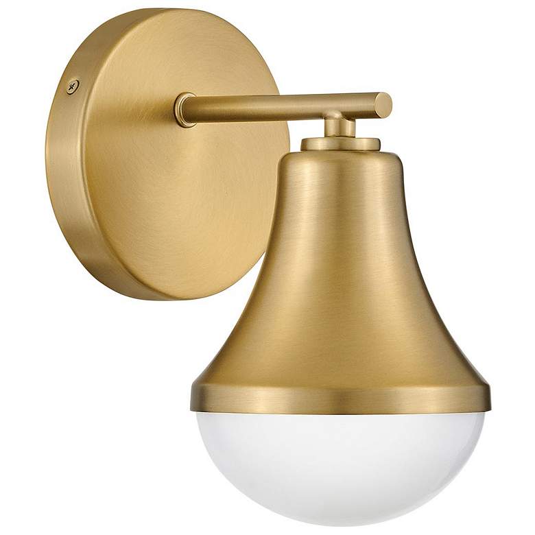 Image 1 Haddie 9" High Lacquered Brass Wall Sconce