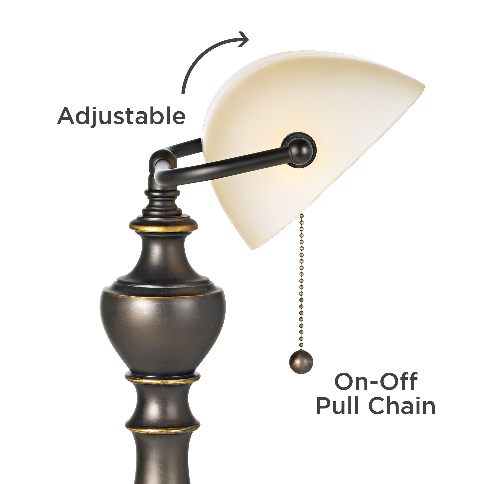 Haddington Alabaster Glass Pull Chain Desk Lamp 68924 Lamps Plus