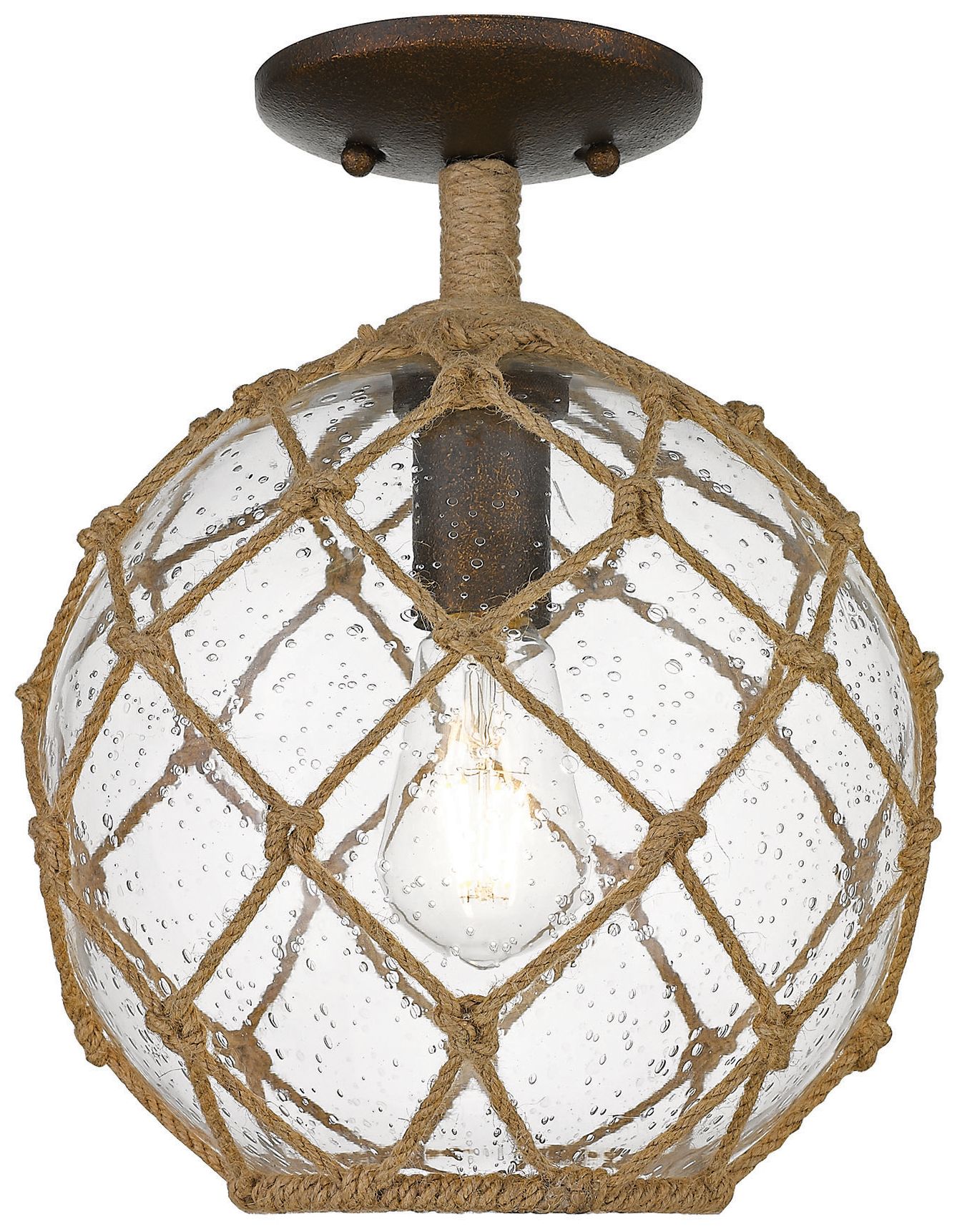 Image 2 Haddoc 10" Wide Burnished Chestnut Ceiling Light