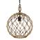 Haddoc 13 3/4" Wide Burnished Chestnut 1-Light Pendant With Seeded Gla